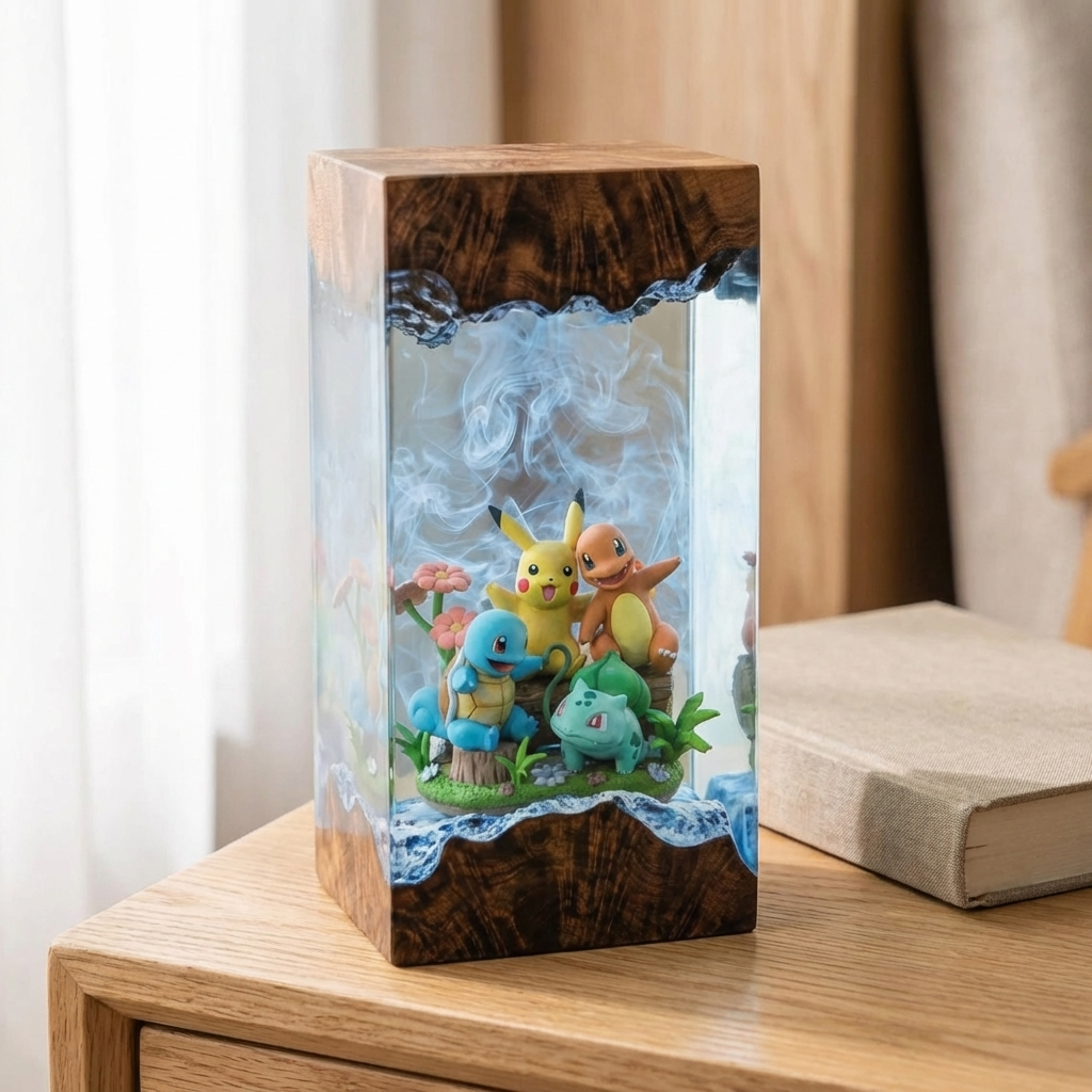 Lampe résine Pikachu Salaméche Carapuce Bulbizarre