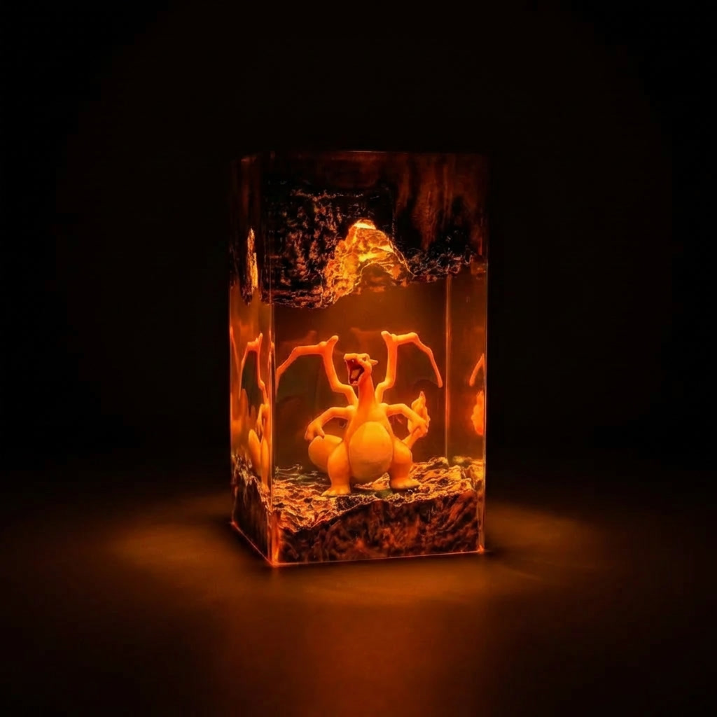 Lampe résine Dracaufeu