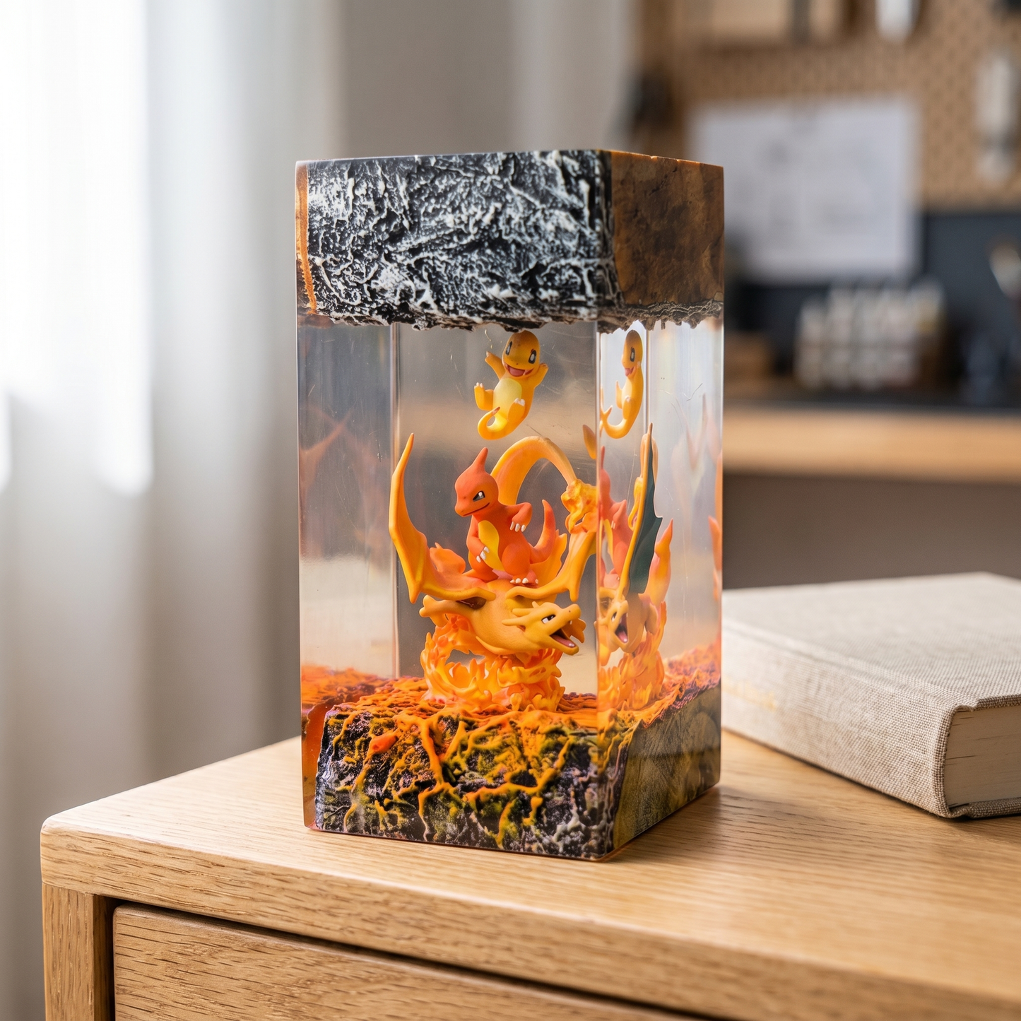 Lampe résine Dracaufeu, Réptincel, Salamèche
