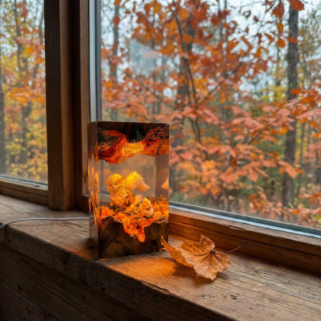 Arcanine × Growlithe Resin Lamp