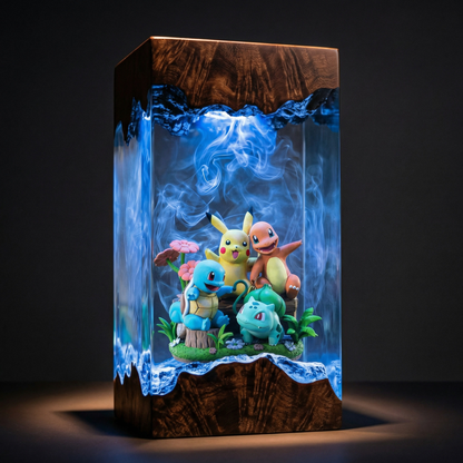 Lampe résine Pikachu Salaméche Carapuce Bulbizarre