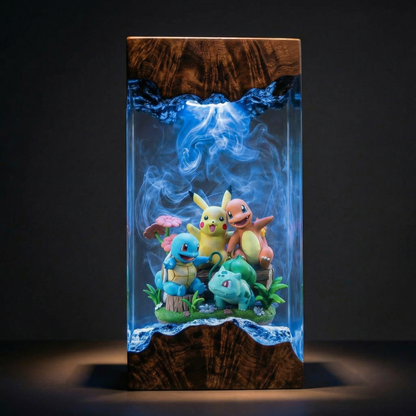 Lampe résine Pikachu Salaméche Carapuce Bulbizarre