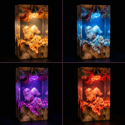Arcanine × Growlithe Resin Lamp