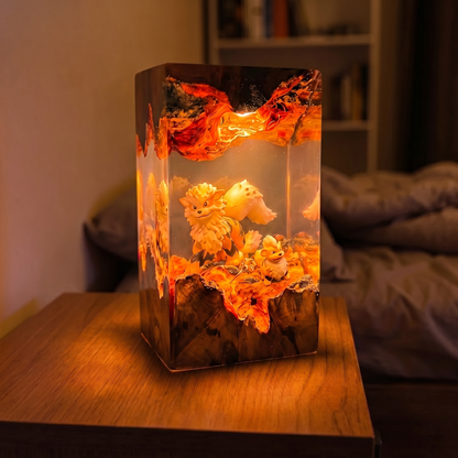 Arcanine × Growlithe Resin Lamp