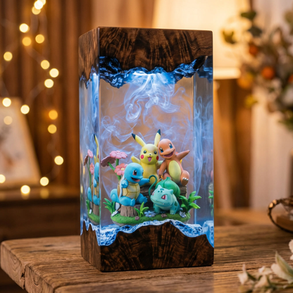 Lampe résine Pikachu Salaméche Carapuce Bulbizarre