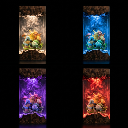 Lampe résine Pikachu Salaméche Carapuce Bulbizarre