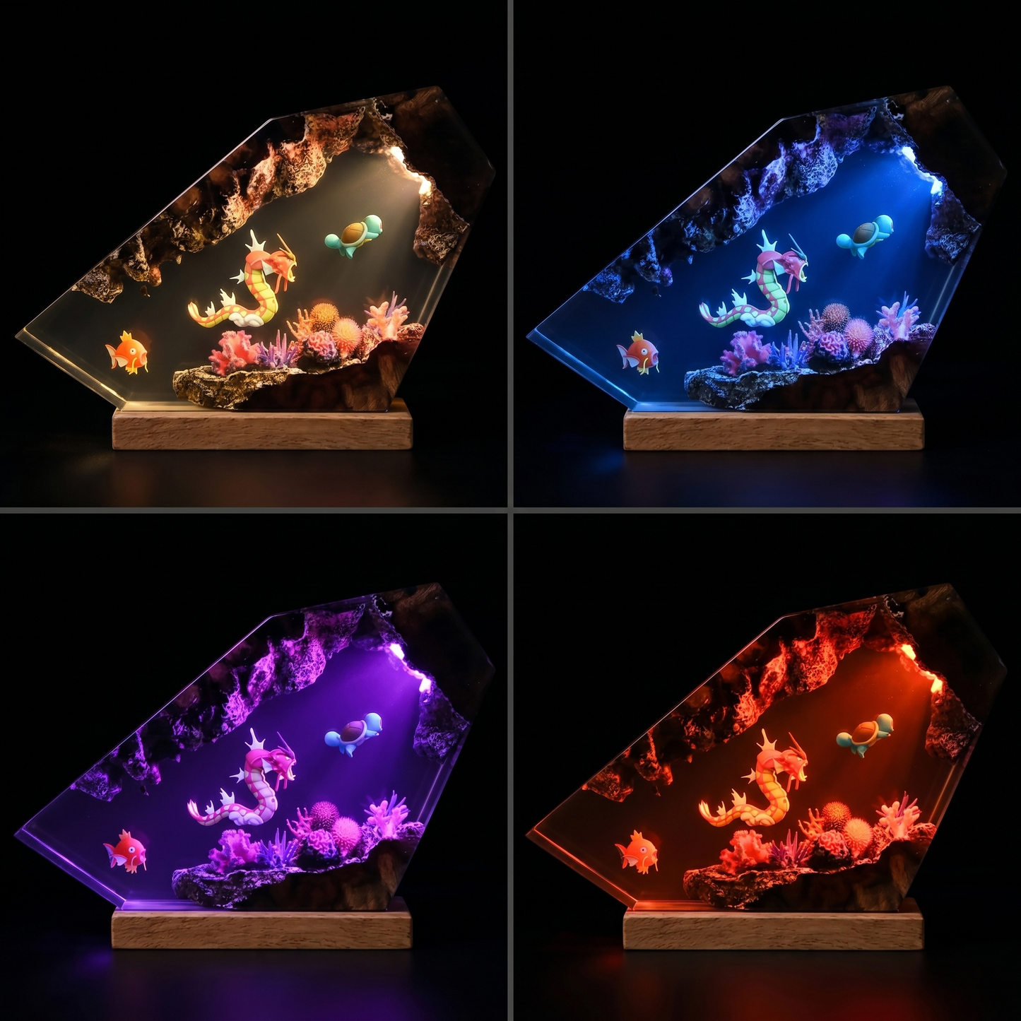 Lampe résine Leviator Shiny, Magicarpe, Carapuce Grand