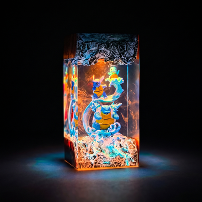 Lampe résine Tortank, Carabaffe, Carapuce