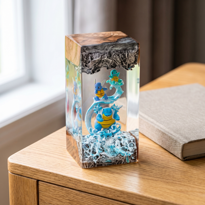 Lampe résine Tortank, Carabaffe, Carapuce