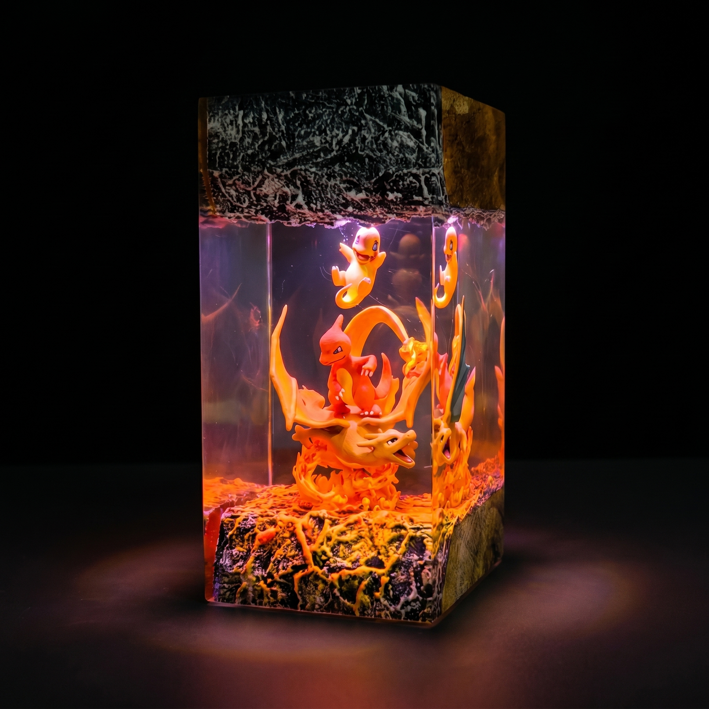 Lampe résine Dracaufeu, Réptincel, Salamèche